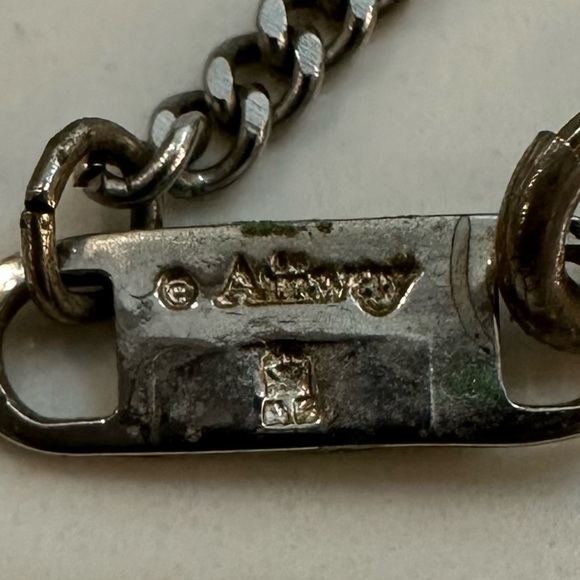 Amway silver arrowhead vintage necklace blue green abalone pendant - Picture 5 of 7